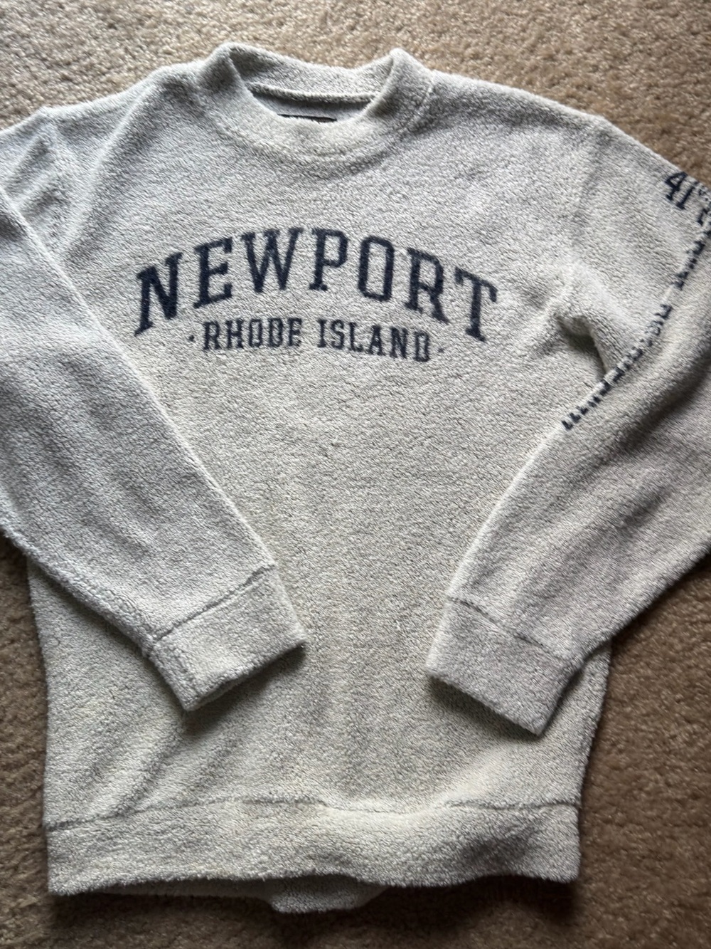 Austin Clothing Co. Crewneck Sweater - Light Gray with Navy Lettering